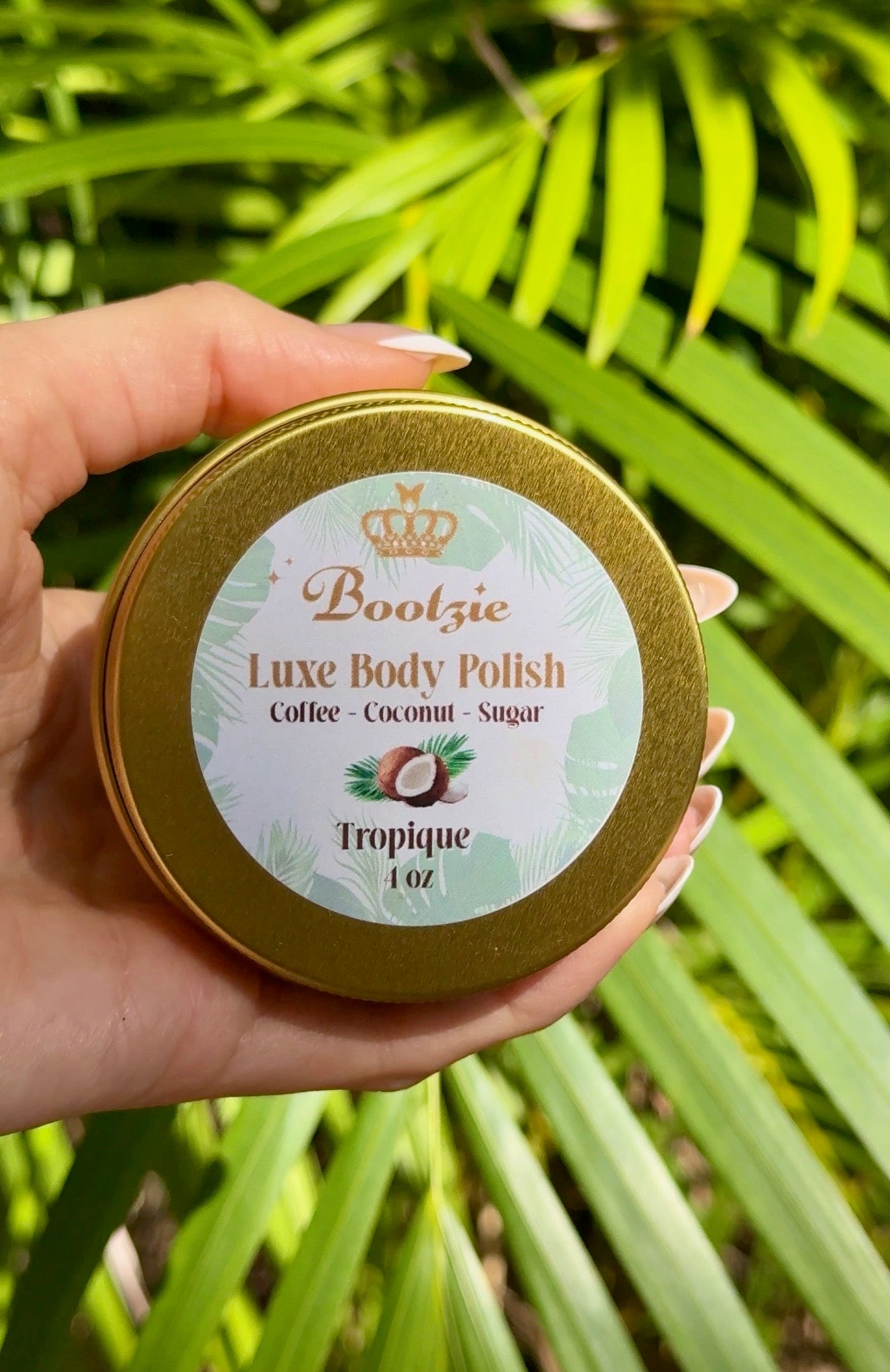 Bootzie Luxe Body Polish - Coconut-Coffee-Sugar, Infused with Vanilla, Coconut and Musk